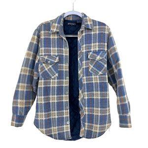 VINTAGE 90s Well Worn Flannel Button Down Shacket